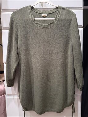 Olive Green Women's Crewneck Sweater